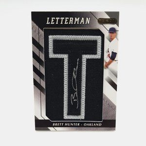 Brett Hunter 2008 Razor Letterman #4/5 Black/Silver  #BEH-T Autograph Baseball